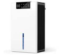 Déshumidificateur Zimilo 2,4 l, 90 W, portable avec tuyau de vidange, arrêt automatique, LED 7 couleurs, filtre pour salle de bain, chambre, bureau et cave, blanc