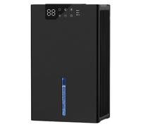 Déshumidificateur Zimilo 2,4 l, 90 W, portable avec tuyau d'évacuation, arrêt automatique, LED 7 couleurs, filtre pour salle de bain, chambre, bureau et cave, noir