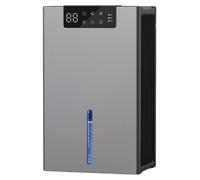 Déshumidificateur Zimilo 2,4 l, 90 W, portable avec tuyau d'évacuation, arrêt automatique, LED 7 couleurs, filtre pour salle de bain, chambre, bureau et cave, gris