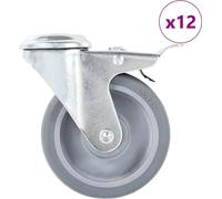 Design 12 pcs. Roulettes pivotantes avec trou pour le dos 100 mm - Roulettes de transport 2025 Nouveau5955328 3parcel