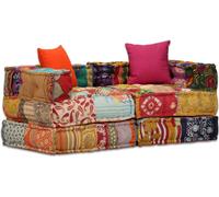 Design 2 places Modulaire Pouf Tissu Patchwork - Coussins de jardin 2025 Nouveau7709675 3parcel