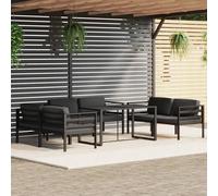 Design 7-pièces salon de jardin avec coussins aluminium anthracite, ensemble de meubles de jardin 2024 Nouveau