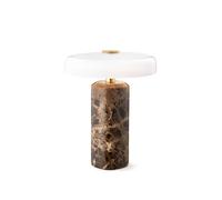 Design By Us Lampe de table Trip Ø17x21 cm en marbre Marron emperador foncé - opalin brillant