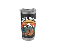 Design de bottes de montagne I Love Hiking Sunset Gobelet isotherme en acier inoxydable double paroi