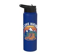 Design de bottes de montagne I Love Hiking Sunset Stainless Steel Insulated Water Bottle
