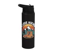 Design de bottes de montagne I Love Hiking Sunset Stainless Steel Insulated Water Bottle