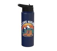 Design de bottes de montagne I Love Hiking Sunset Stainless Steel Insulated Water Bottle