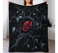 Design de Rose du Jardin Couverture avec Motif 3D en Polaire, Plaid Doux Et Chaud Décoration Maison Harmonie Florale Botanique Wellness Lit, 40x50inch(100x130cm)