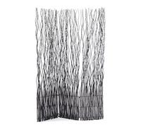 DESIGN DELIGHTS Décoratif PARAVENT Wave 3 | 170x120 cm (HxL), Osier | Cloison de séparation en 3 Parties, écran, cloison de séparation de la Salle des succursales | Couleur: Noir