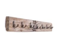 Design Delights - Élégant porte-manteaux mural Casa, style vintage, 90 x 9 x 8 cm (L x H x P), en bois recy vec crochets, idéal pour l'entrée et le couloir