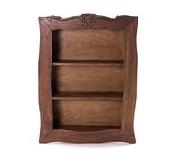 DESIGN DELIGHTS Etagère Murale Clea | Bois dacajou, 80 cm, avec Sculptures, 3 Niveaux | en Bois Antique, étagère Suspendue de Cuisine, Placard Mural