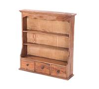 DESIGN DELIGHTS ÉTAGÈRE Murale Nelia | Bois d'acajou, 67 cm, avec tiroirs | Placard, étagère de Cuisine en Bois, étagère Suspendue Vintage