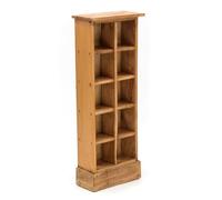 DESIGN DELIGHTS ÉTAGÈRE RUSTIC POUR CD & LIVRES Nature | 94x36x17 cm (HxLxP), bois recyclé | Étagère en bois avec 10 compartiments, rangement pour CD/livres | Couleur: 08 miel ciré