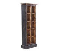 DESIGN DELIGHTS Étagère rustique pour CD et livres, 94 x 36 x 17 cm (H x l x P), en bois recy vec 10 compartiments, rangement pour CD/livres, couleur : 04 noir naturel