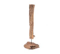 DESIGN DELIGHTS Sculpture en bois flotté Roots 100 - Bois de teck - 105 cm - Pièce unique - Figurine en bois de racine sur socle massif - Sculpture en teck naturel