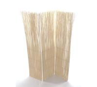 DESIGN DELIGHTS Séparateur de pièce Nature | 165x120cm(hxl), Blanchi | Paravent de Bien-être en Branches de Saule, cloison en 3 Parties/Pare-Vue en Bois de Saule