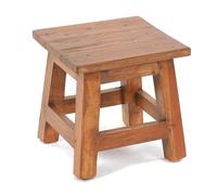 DESIGN DELIGHTS Tabouret de pied rustique vintage Palo - 27,5 x 26 x 26 cm (H x l x P) - Bois recyclé - Tabouret en bois, table d'appoint, tabouret à fleurs - Couleur : 08 couleurs miel