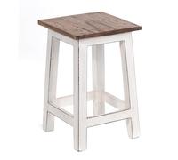 DESIGN DELIGHTS Tabouret en bois russe Madero, 48 x 30 x 30 cm (hauteur x largeur x profondeur), bois recyclé, tabouret en bois, couleur: 06 blanc