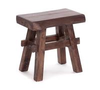 Design Delights Tabouret en bois rustique vintage 40" - Bois dur recyclé - Tabouret en bois massif - 43 x 45 x 27 cm (H x l x P) - Marron foncé