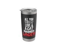 Design en dentelle avec nom de chat - All You Need is Love! Gobelet isotherme en acier inoxydable double paroi