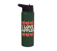 Design en éventail « I Love Apples Juicy Fruit » Stainless Steel Insulated Water Bottle