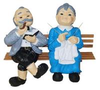 Design Grand-père Grand-mère Figure Statue Sculpture Figures Sculptures Déco B432a