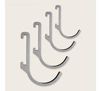 Design Hambourg Barre de cuisine adhésive | 4 crochets | Gris argenté