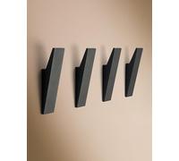 Design Hambourg patère en aluminium avec fixation cachée | Crochet mural moderne pour vestes, serviettes, vêtements | Montage mural crochet design minimaliste | Noir Mat | lot de 4