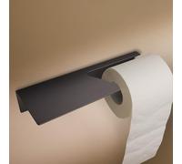Design Hambourg Porte Papier Toilette sans Percer I Support Papier Toilette Salle de Bain Mural Auto Adhésif I Porte-Rouleau Papier WC I Noir Mat | avec étagère