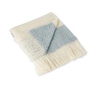 Design Imports India DII Couvre-lit à Chevrons pour intérieur/extérieur 100% Coton Camping Barbecue plages Couverture Quotidienne - 127 x 152,4 cm, Bleu Nautique