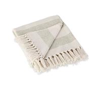Design Imports India DII Couvre-lit à Chevrons pour intérieur/extérieur 100% Coton Camping Barbecue plages Couverture Quotidienne - 127 x 152,4 cm, Bleu Nautique