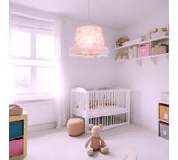 Lampe suspendue plafonnier salle de jeux tissu fille spots roses dans un ensemble comprenant des ampoules LED