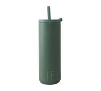 Design Letters Bouteille isotherme avec pailles Travel Life 50 cl Myrtle green