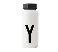 Design Letters Bouteille Isotherme| Gourde Isotherme 500ml Bouteille d'eau Isotherme sans BPA | Inox Reutilisable Chaud de 12 hrs Froid Jusqu’à 24 hrs | Gourde Sport pour Enfant, femme, Voyage - Blanc