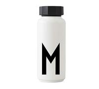 Design Letters Bouteille Isotherme| Gourde Isotherme 500ml Bouteille d'eau Isotherme sans BPA | Inox Reutilisable Chaud de 12 hrs Froid Jusqu’à 24 hrs | Gourde Sport pour Enfant, femme, Voyage - Blanc