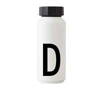 Design Letters Bouteille Isotherme| Gourde Isotherme 500ml Bouteille d'eau Isotherme sans BPA | Inox Reutilisable Chaud de 12 hrs Froid Jusqu’à 24 hrs | Gourde Sport pour Enfant, femme, Voyage - Blanc