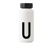 Design Letters Bouteille Isotherme| Gourde Isotherme 500ml Bouteille d'eau Isotherme sans BPA | Inox Reutilisable Chaud de 12 hrs Froid Jusqu’à 24 hrs | Gourde Sport pour Enfant, femme, Voyage - Blanc