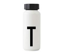 Design Letters Bouteille Isotherme| Gourde Isotherme 500ml Bouteille d'eau Isotherme sans BPA | Inox Reutilisable Chaud de 12 hrs Froid Jusqu’à 24 hrs | Gourde Sport pour Enfant, femme, Voyage - Blanc
