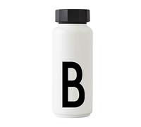 Design Letters Bouteille Isotherme| Gourde Isotherme 500ml Bouteille d'eau Isotherme sans BPA | Inox Reutilisable Chaud de 12 hrs Froid Jusqu’à 24 hrs | Gourde Sport pour Enfant, femme, Voyage - Blanc