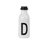 Design Letters Go Gourde 500ml | Bouteille d’eau sans BPA BPS| Reutilisable Gourde étanche pour Le Sport| Tritan Water bottle personnalisé A-Z pour Femme et Homme |Gourde Les Voyage la randonnée blanc