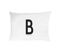 Design Letters Taie d'oreiller 63 x 60 A-Z-B, Coton, Blanc, Taille Unique