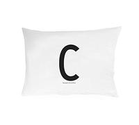 Design Letters Taie d'oreiller 63 x 60 A-Z-C, Blanc, Taille Unique