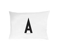 Design Letters Taie d'oreiller 63x60 A-Z, Blanc