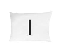 Design Letters taie d'oreiller, 70cm x 50cm (Blanc) - I - 100% Coton, Disponible de A à Z, Doux, y Compris Une Fermeture à glissière pour Une Belle Fermeture
