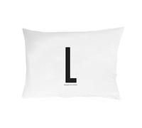 Design Letters taie d'oreiller, 70cm x 50cm (Blanc) - L - 100% Coton, Disponible de A à Z, Doux, y Compris Une Fermeture à glissière pour Une Belle Fermeture