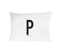 Design Letters taie d'oreiller, 70cm x 50cm (Blanc) - P - 100% Coton, Disponible de A à Z, Doux, y Compris Une Fermeture à glissière pour Une Belle Fermeture