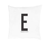 Design Letters taie d'oreiller, 80cm x 80cm (Blanc) - E - 100% Coton, Disponible de A à Z, Doux, y Compris Une Fermeture à glissière pour Une Belle Fermeture