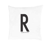 Design Letters taie d'oreiller, 80cm x 80cm (Blanc) - R - 100% Coton, Disponible de A à Z, Doux, y Compris Une Fermeture à glissière pour Une Belle Fermeture