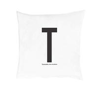 Design Letters taie d'oreiller, 80cm x 80cm (Blanc) - T - 100% Coton, Disponible de A à Z, Doux, y Compris Une Fermeture à glissière pour Une Belle Fermeture
