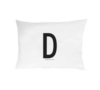 Design Letters Taie d'oreiller Motif Lettres 63x60 A-Z-D, Blanc, Taille Unique